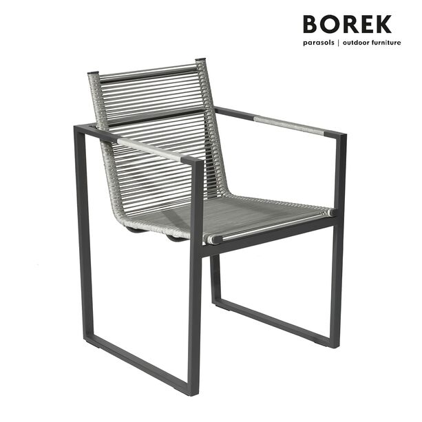 Gartenstuhl von Borek - modern - Aluminium - grau - Andria Gartenstuhl