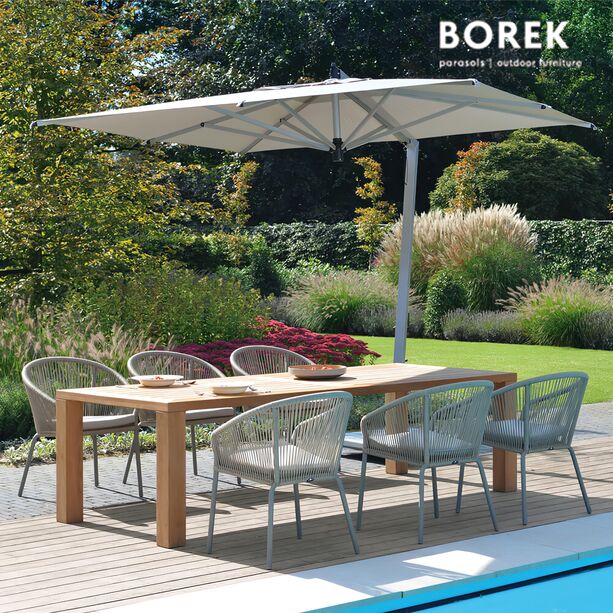 Moderner Gartenstuhl von Borek - Aluminium - beige - Colette Stuhl
