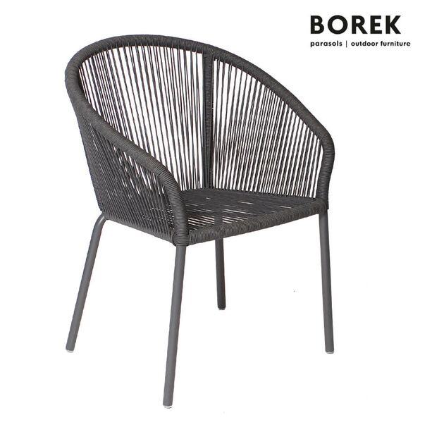Gartenstuhl von Borek - Aluminium - dunkel grau - Colette Stuhl