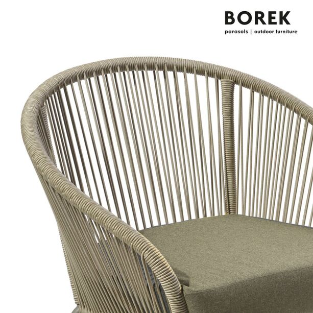 Garten Loungesessel von Borek - Aluminium - mit Kissen - beige & braun meliert - Colette Klubsessel