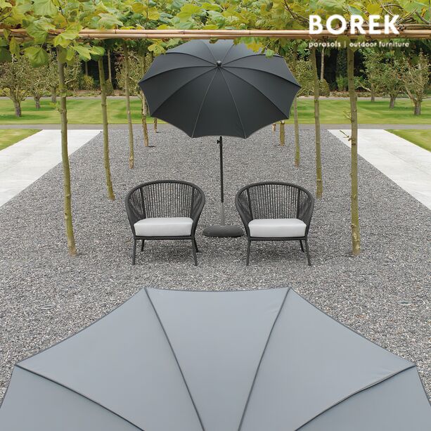 Gartensessel von Borek - Aluminium - mit Sitzkissen - grau & braun meliert - Colette Klubsessel