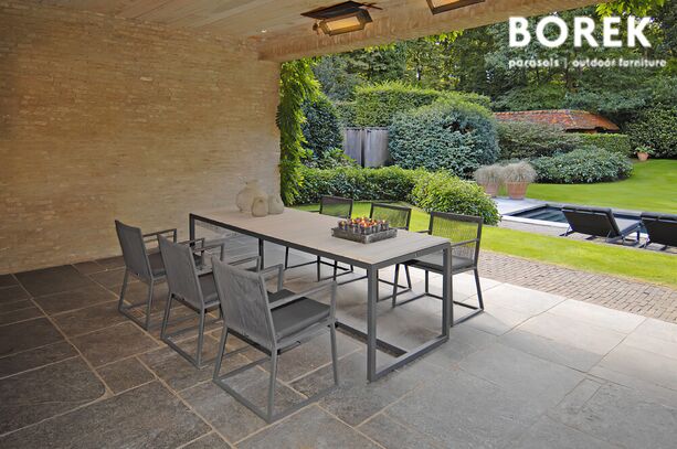 Design Garten Stuhl von Borek - Aluminium - dunkel grau - Lincoln Stuhl