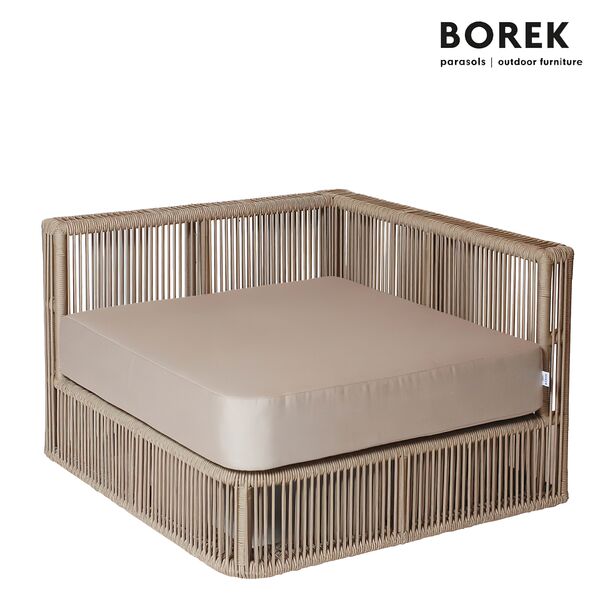 Gartenlounge Modul Ecke von Borek - Aluminium - mit Kissen - beige - Lincoln Eck- Sitzmodul