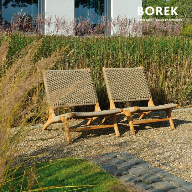 Garten Lounge Stuhl von Borek - Teakholz - beige - Verdasio Klubsessel