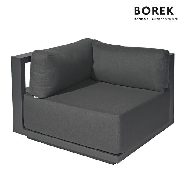 Garten Ecksofa von Borek - Aluminium - grau - mit Kissen - modern - Murcia Eck-Sitzmodul