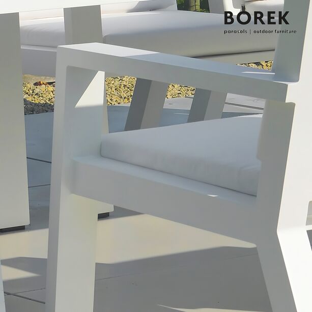 Stuhl fr Garten & Terrasse aus Alu - Borek - mit Kissen - Viking Esstischstuhl