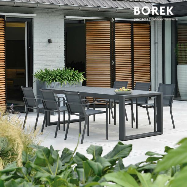 Aluminium Design Gartentisch von Borek - modern - anthrazit - stabil - Vitoria Esstisch