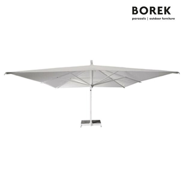 Moderner Design Ampelschirm mit Alu Gestell - Borek - mit Kurbel - kippbar - Rodi Sonnenschirm white