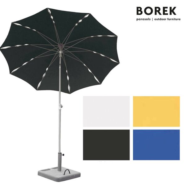 Moderner Design Sonnenschirm von Borek - rund - hhenverstellbar & neigbar - Edelstahl - Flower Sonnenschirm