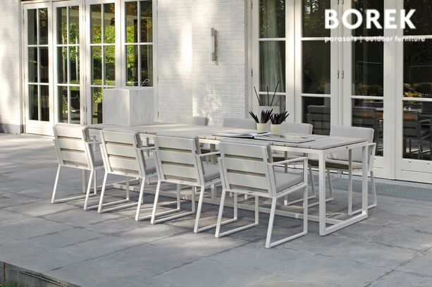 Aluminium Design Gartenstuhl von Borek - weiß - Samos Stuhl