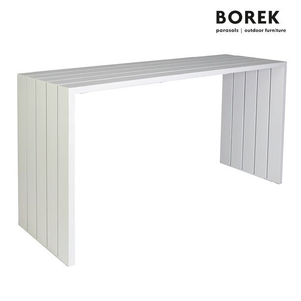 Bar Tisch fr den Garten - Aluminium - von Borek - 110x200x64cm - Samos Bartisch / Wei