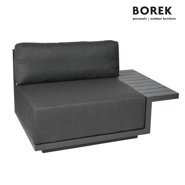 Borek Loungemodul fr den Garten - modern - Aluminium - mit Kissen - Murcia Sitzmodul links / Anthrazit