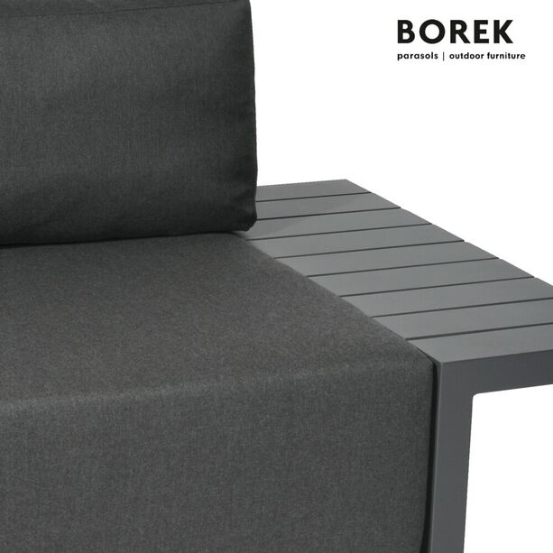 Borek Loungemodul fr den Garten - modern - Aluminium - mit Kissen - Murcia Sitzmodul links / Anthrazit
