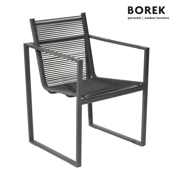 Moderne Garten Sitzgruppe - Aluminium grau - Gartenstühle & Tisch - Borek - Andria Sitzgruppe