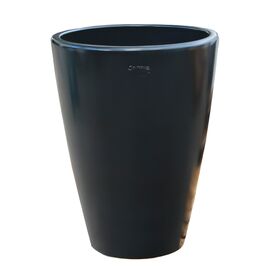 Gro�e schwarze Garten Pflanzvase aus Steinzeug -...