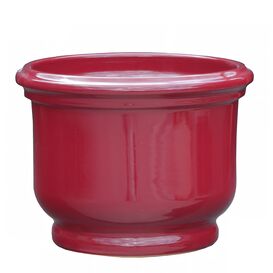 Rotes Pflanzgef fr Garten & Terrasse - rund -...
