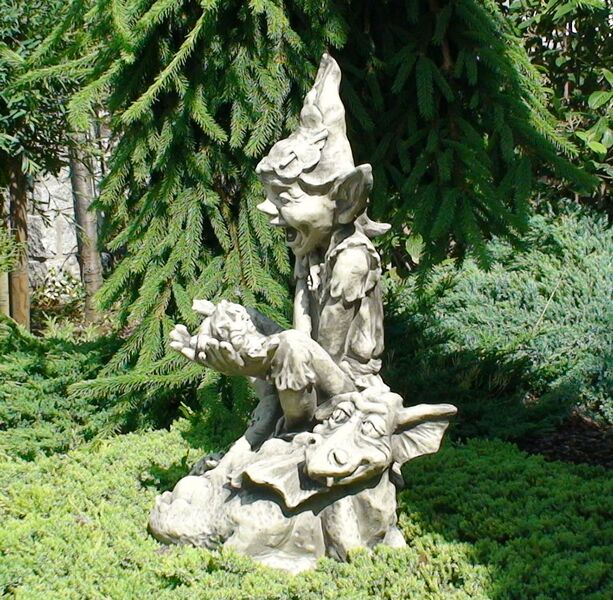 Garten Steinfigur mit Gnom - Dudley