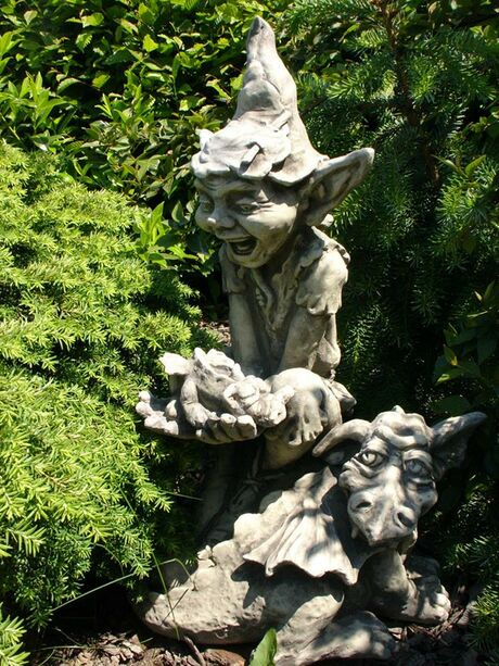 Garten Steinfigur mit Gnom - Dudley