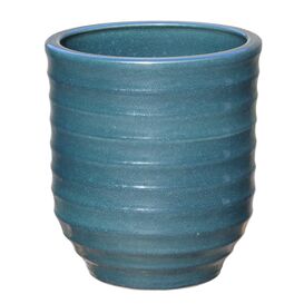 Grner Blumenkbel aus Steinzeug - rund - frostsicher -...