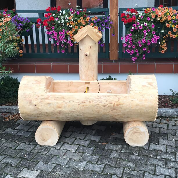 Alpen Baumstamm Holzbrunnentrog  fr den Garten - Alm Htten Design - Agrosis Alpina