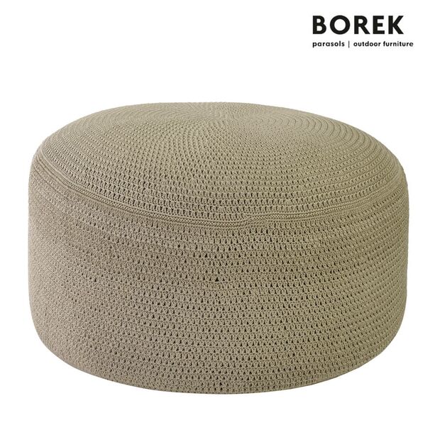 Outdoor Sitzhocker - sandfarben - Borek - Ardenza Seil - Crochette Sitzkissen