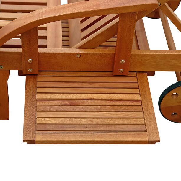 Relax Gartenliege aus Holz mit Rädern - faltbar - bequem - Acerosae Gartenliege