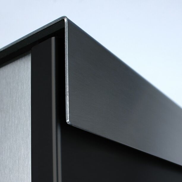 Design Briefkasten aus Edelstahl mit schwarzer Front - Nyx