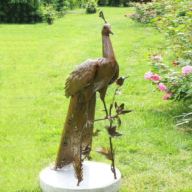 Rost Kunst fr den Garten - Vogelskulptur Pfau - Paon