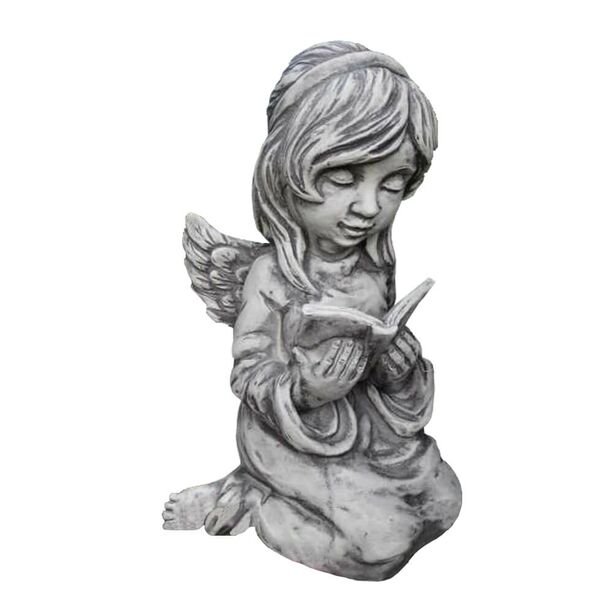 Engel Mädchen mit Buch als Stein Figur für draußen - Filina