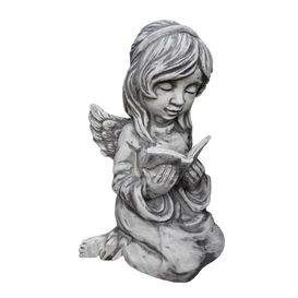 Engel Mdchen mit Buch als Stein Figur fr drauen - Filina