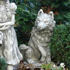 Wolf Figur aus Steinguss fr den Garten - Viseria Canis