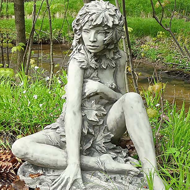 Schne Elfen Gartenfigur aus Steinguss - floral - Elenor