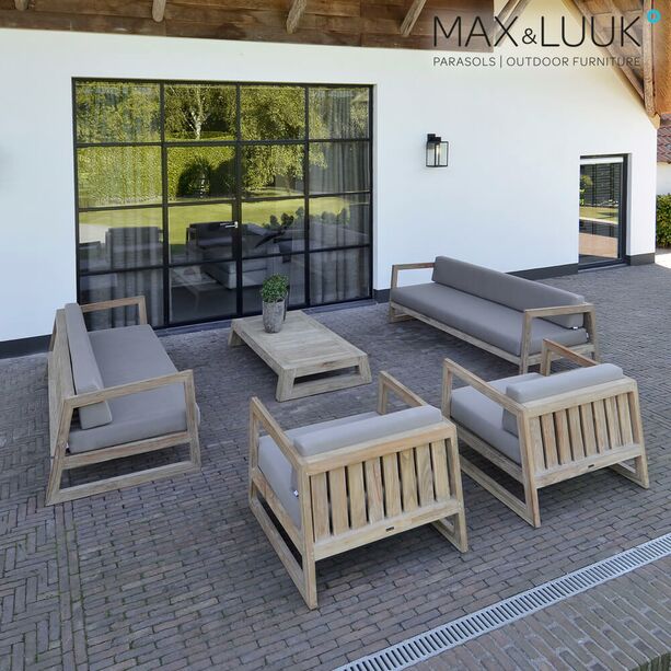 Gartensofa aus Teakholz mit Sitzkissen - modern - Max&Luuk - Mason Gartensofa