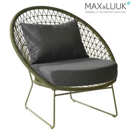 Gartenlounge Sessel aus Alu & Seil mit Kissen - Max&Luuk...
