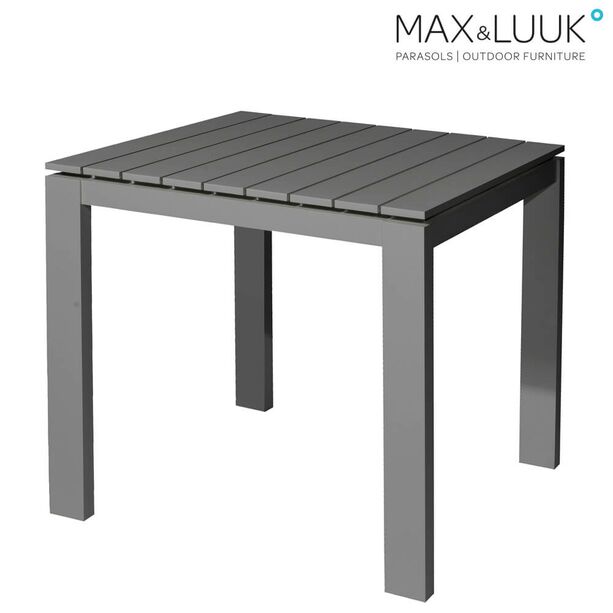 Quadratischer Gartentisch aus Aluminium 80x80cm - grau/wei - Max&Luuk - Morris Tisch