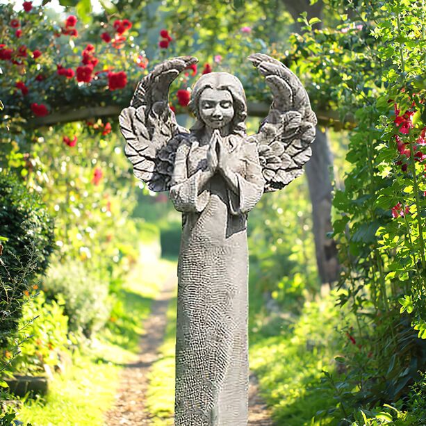 Garten Engelfigur betend für draußen aus Stein - Lianna