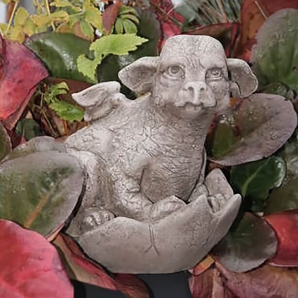Schöne Drachenfigur aus Stein für den Garten - Saphir