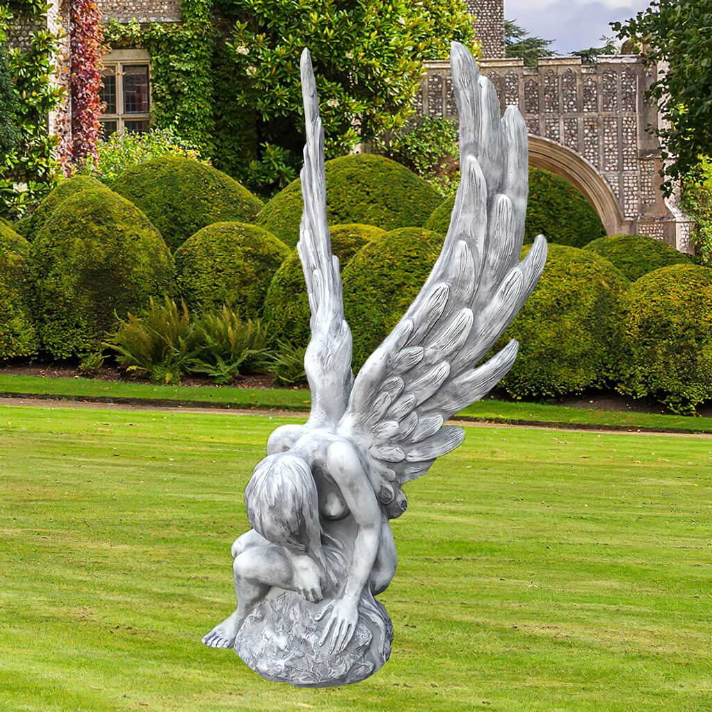 Engel Figur Garten Skulptur Figuren Skulpturen Stein Gartenfiguren Frostfrei Neu 