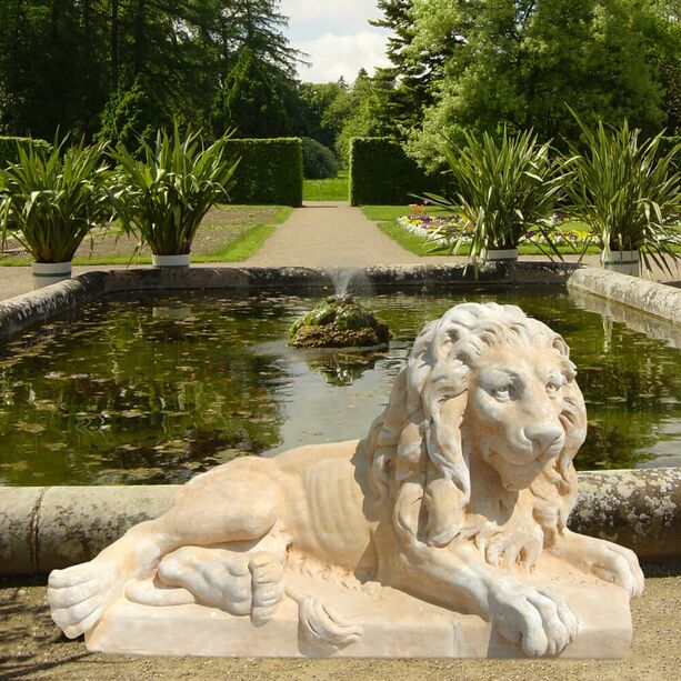 Garten Lwenskulptur aus Steinguss - Leonard