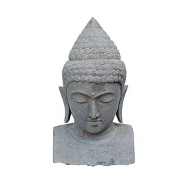 Buddha-Bste aus Flussstein als Gartendekoration - Protomi