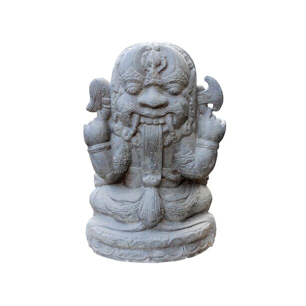 Sitzender Ganesha Gartendeko-Skulptur aus Steinguss - Sedenos