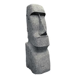Mystische Moai-Kopf Statue aus Basanit für den Garten -...