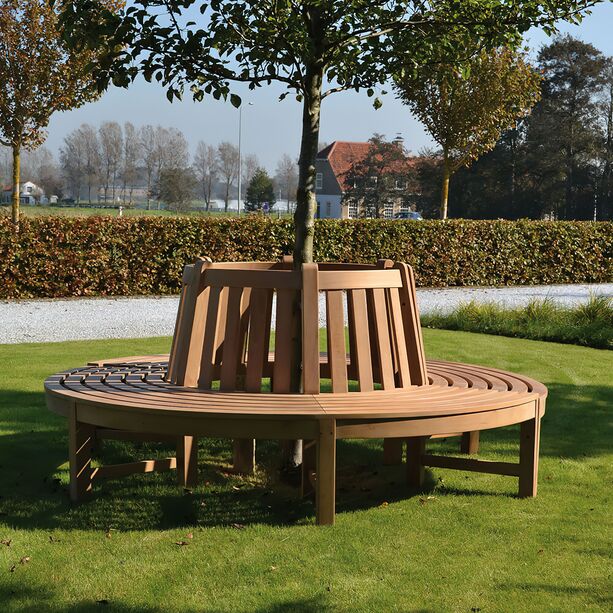 Runde Baum-Bank aus Teakholz - modern - Finley Gartenbank