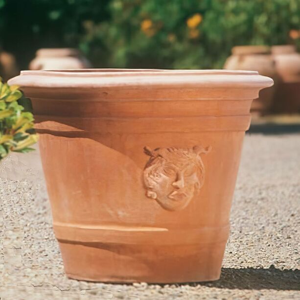 Schner Terracotta Pflanzkbel mit Ornament - Sergio