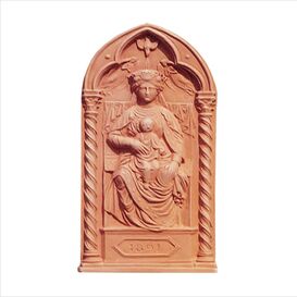 Wandrelief Madonna mit Kind aus Terracotta - Santo