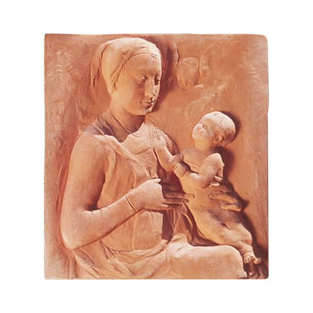 Eckiges Wandrelief Madonna mit Kind - Sollievo