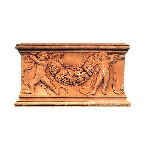 Terracotta Wandrelief mit Engeln - Altobello