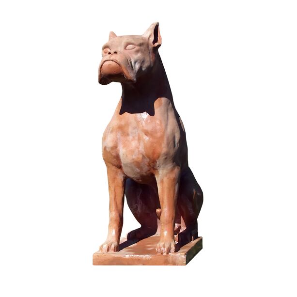 Groe Hunde Skulptur aus Terrakotta - Cane