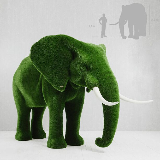 Riesige Elefantenskulptur - Topiary - Kunststoff - grn - Winifred