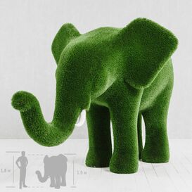 Topiary Elefant - Gartenskulptur grn - GFK & Kunstrasen...